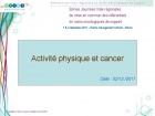 Référentiel Activité physique et cancer